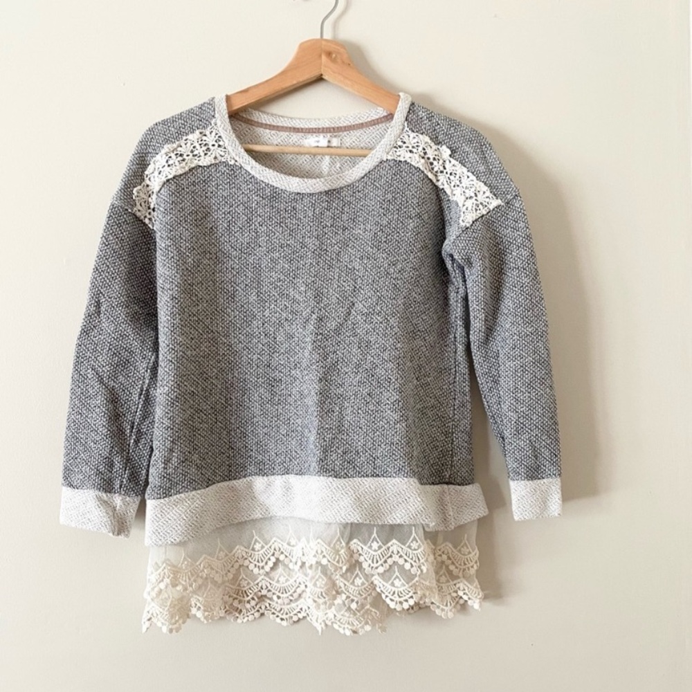 Maurices • Gray Lace Accent Sweater